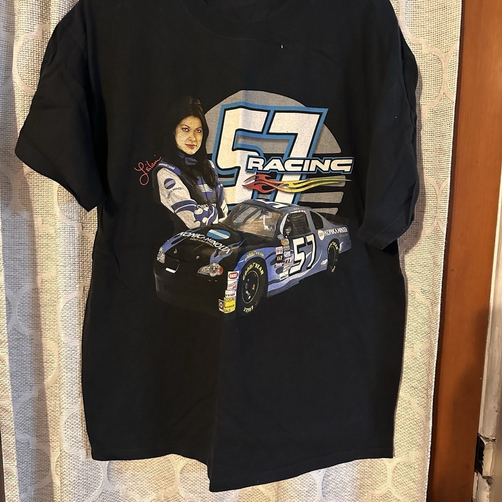 Vintage Leilani Munter 2-Sided NASCAR Racing T-Shirt‎ XL Konica Minolta Goodyear